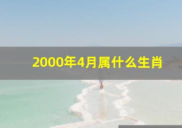 2000年4月属什么生肖