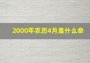 2000年农历4月是什么命