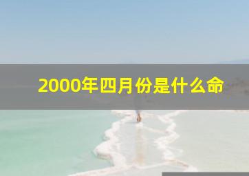 2000年四月份是什么命