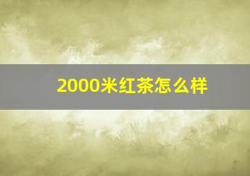 2000米红茶怎么样