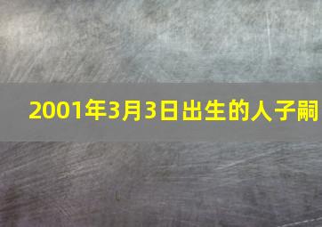 2001年3月3日出生的人子嗣