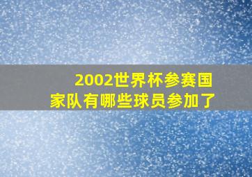 2002世界杯参赛国家队有哪些球员参加了