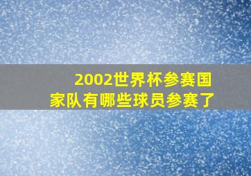 2002世界杯参赛国家队有哪些球员参赛了