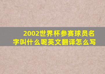 2002世界杯参赛球员名字叫什么呢英文翻译怎么写