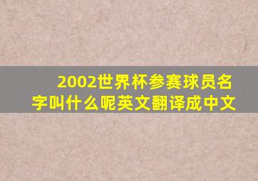 2002世界杯参赛球员名字叫什么呢英文翻译成中文