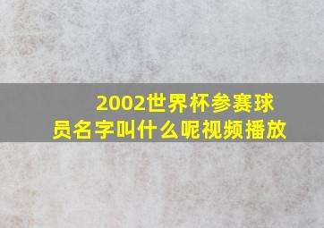 2002世界杯参赛球员名字叫什么呢视频播放