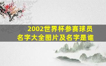 2002世界杯参赛球员名字大全图片及名字是谁