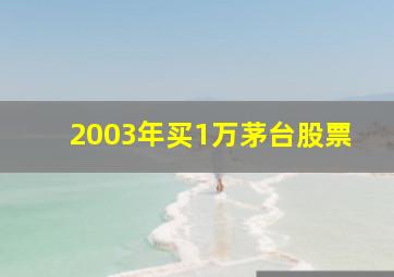 2003年买1万茅台股票