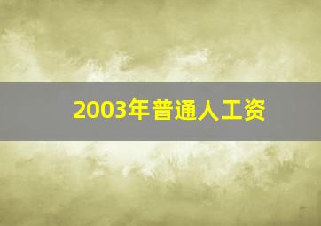 2003年普通人工资