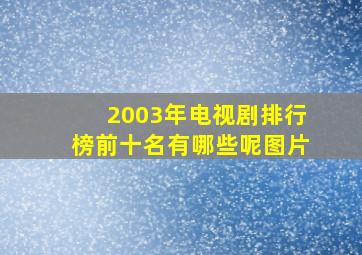 2003年电视剧排行榜前十名有哪些呢图片