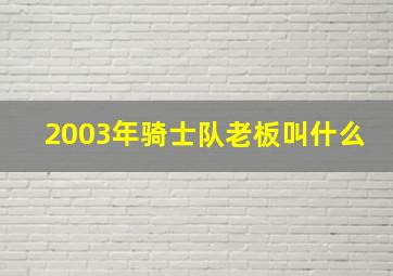 2003年骑士队老板叫什么