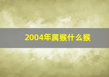 2004年属猴什么猴