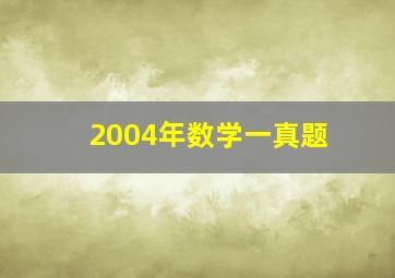 2004年数学一真题