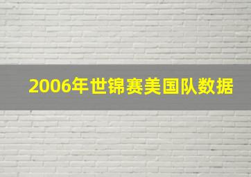 2006年世锦赛美国队数据