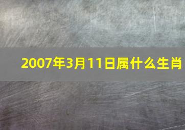 2007年3月11日属什么生肖