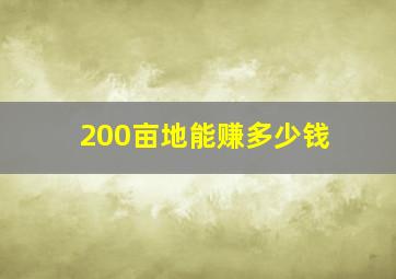 200亩地能赚多少钱