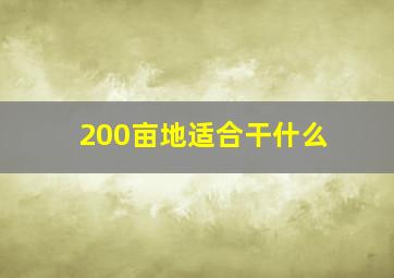 200亩地适合干什么