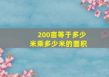 200亩等于多少米乘多少米的面积