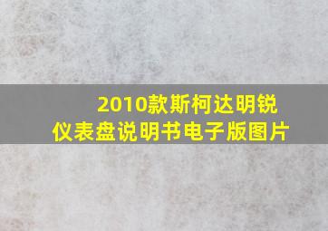 2010款斯柯达明锐仪表盘说明书电子版图片