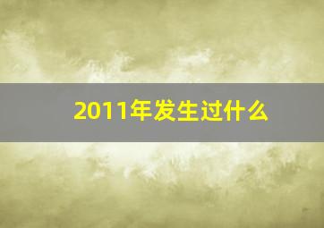 2011年发生过什么