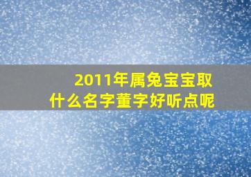 2011年属兔宝宝取什么名字董字好听点呢