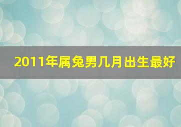 2011年属兔男几月出生最好