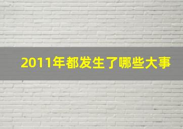 2011年都发生了哪些大事