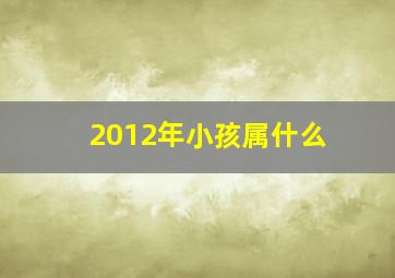 2012年小孩属什么