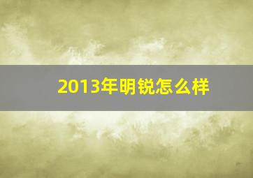 2013年明锐怎么样