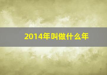 2014年叫做什么年