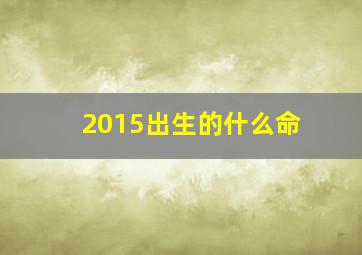 2015出生的什么命