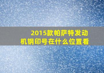 2015款帕萨特发动机钢印号在什么位置看