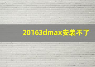 20163dmax安装不了