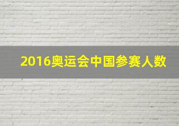 2016奥运会中国参赛人数