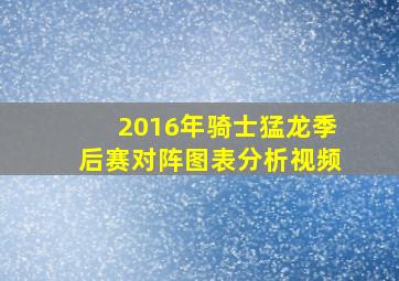 2016年骑士猛龙季后赛对阵图表分析视频