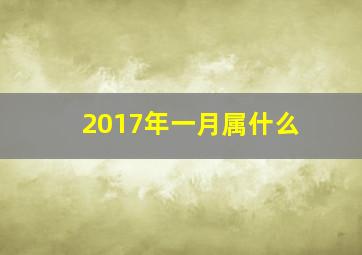 2017年一月属什么