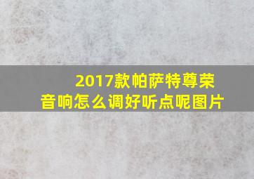 2017款帕萨特尊荣音响怎么调好听点呢图片