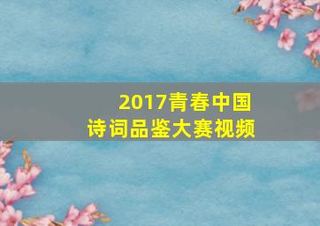 2017青春中国诗词品鉴大赛视频