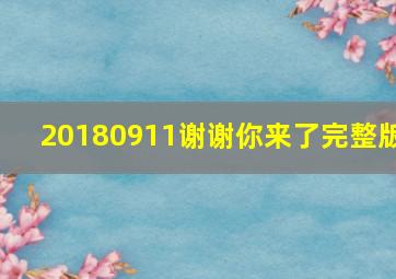 20180911谢谢你来了完整版