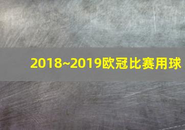 2018~2019欧冠比赛用球