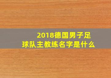 2018德国男子足球队主教练名字是什么