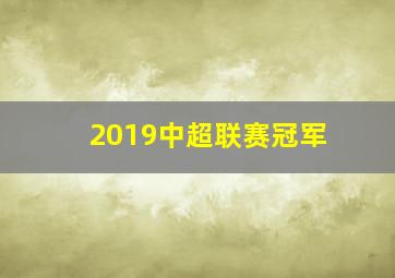 2019中超联赛冠军