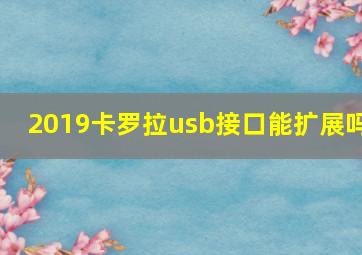 2019卡罗拉usb接口能扩展吗