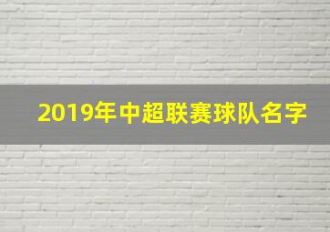 2019年中超联赛球队名字