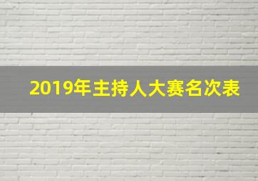 2019年主持人大赛名次表