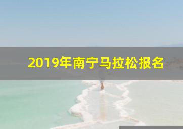 2019年南宁马拉松报名