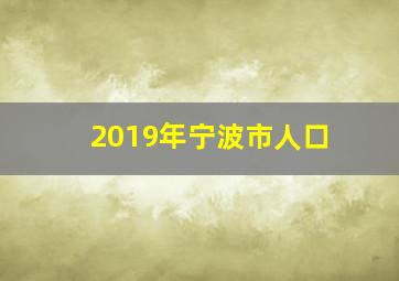 2019年宁波市人口