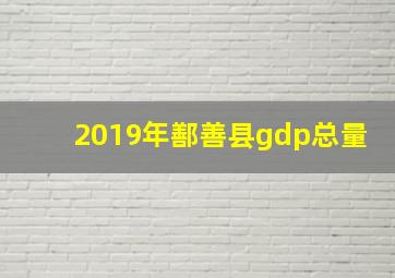 2019年鄯善县gdp总量