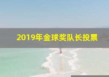 2019年金球奖队长投票