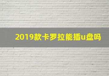 2019款卡罗拉能插u盘吗